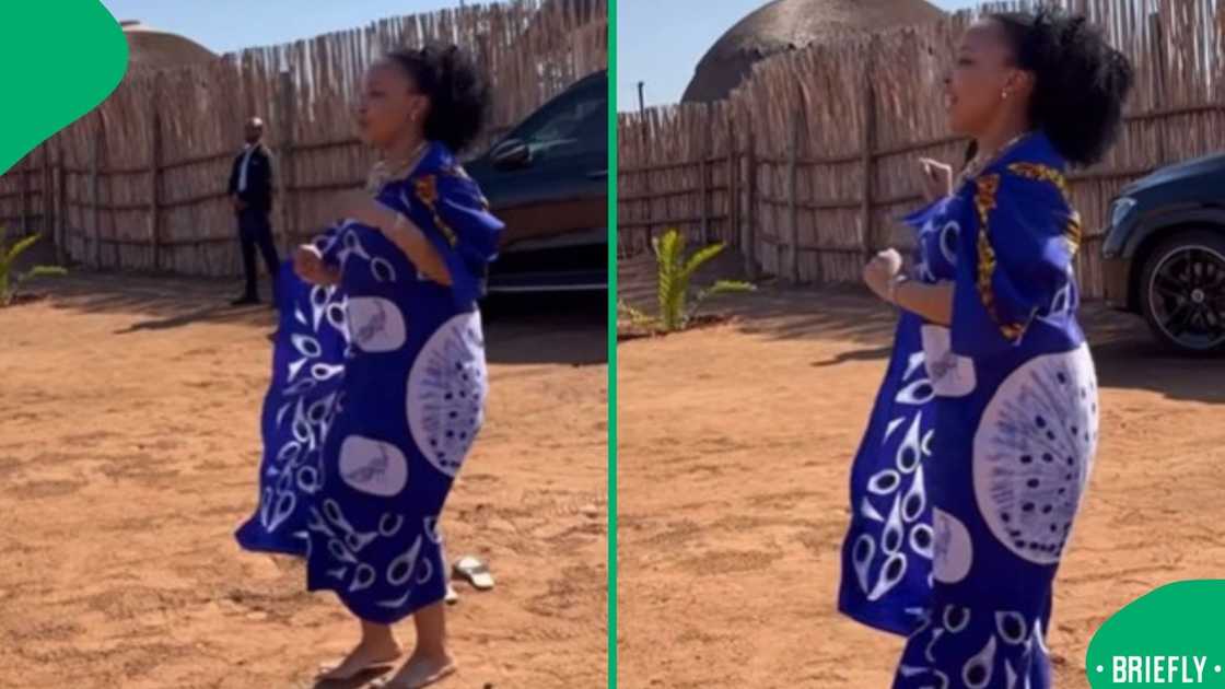 A screenshot from the video of the queen’s performance