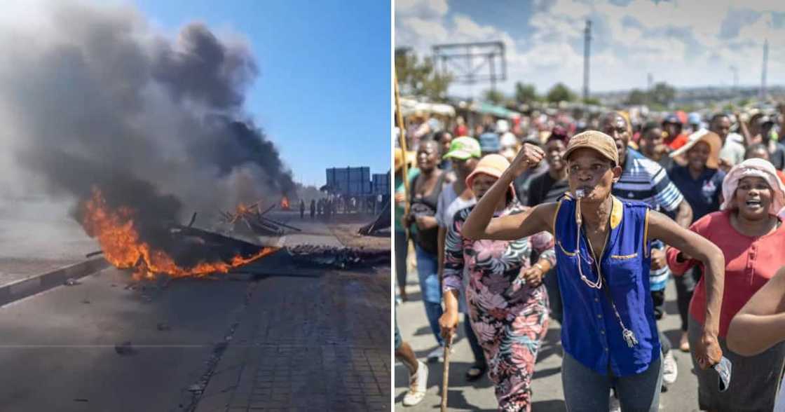 Diepsloot resident protest the rise in rampant crime in the area
