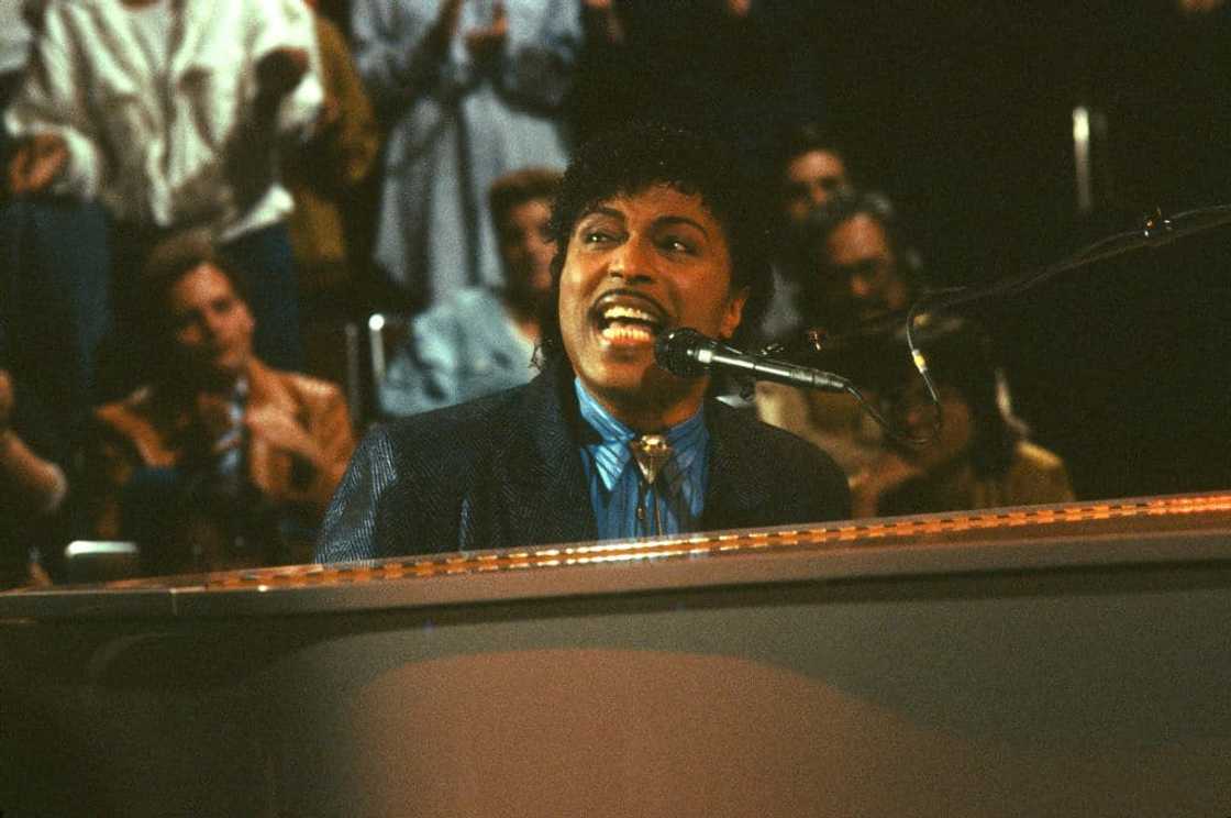 Little Richard performs onstage in 1980. Little Richard performs onstage in 1980.