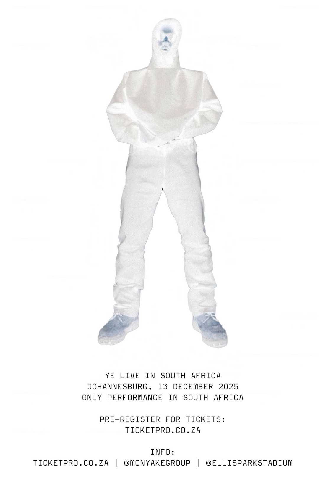 Kanye West's poster for concert in South Africa.