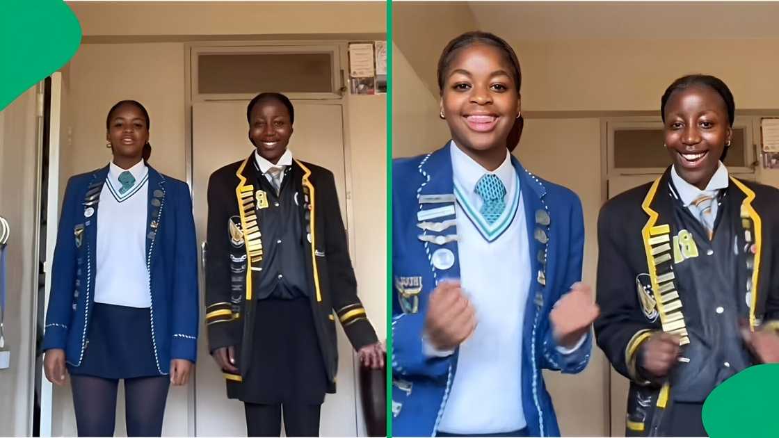 Schoolgirls showed off their impressive dance moves in a video.