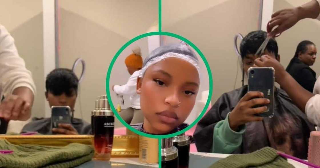 A TikTok video shows a woman getting a pixie cut in Joburg CBD A TikTok video shows a woman getting a pixie cut in Joburg CBD