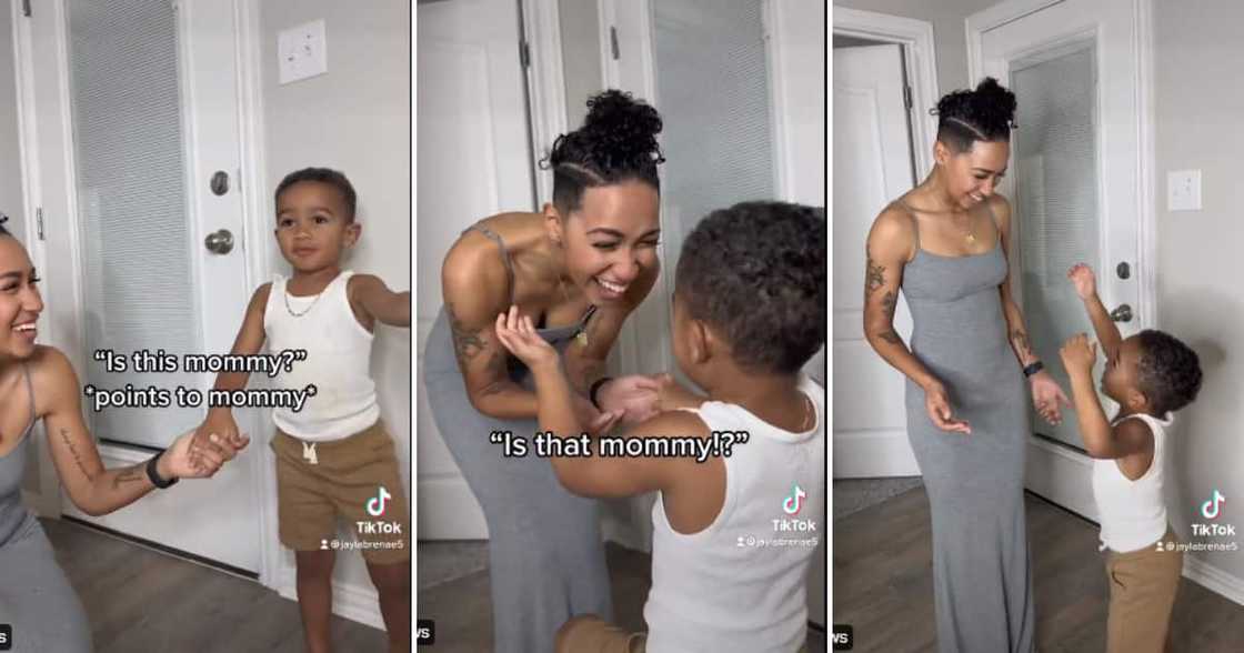 Twitter user @jaylabrenae's son and her twin sister Twitter user @jaylabrenae's son and her twin sister
