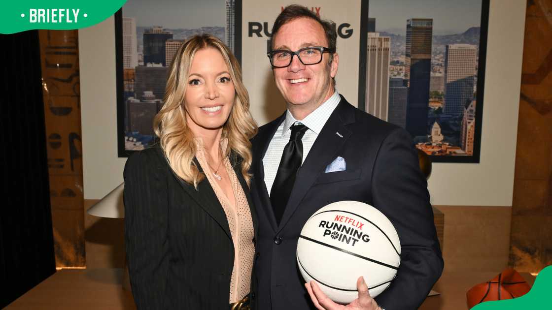 Jeanie Buss and Jay Mohr in Los Angeles