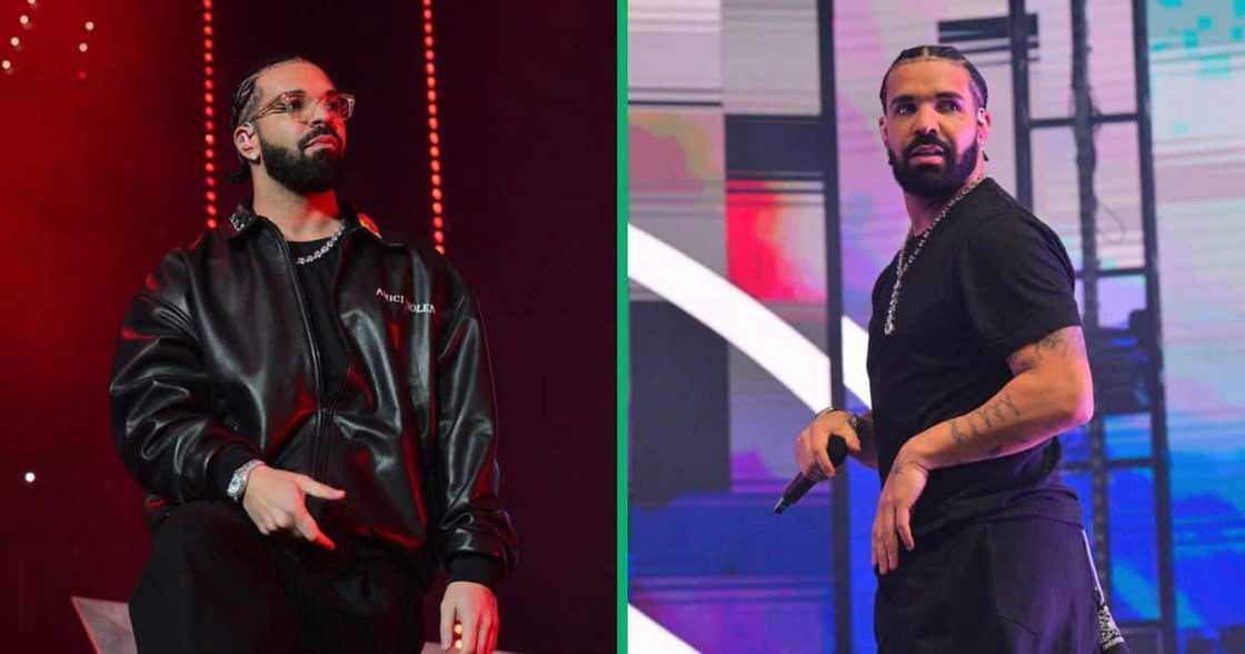 Drake pushed a fan off stage. Drake pushed a fan off stage.