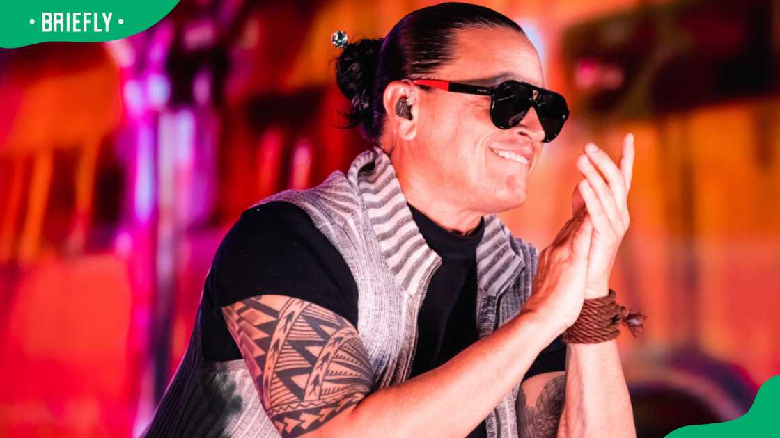 Musician Elvis Crespo during the 2024 Tecate Pal'Norte Festival at Parque Fundidora Musician Elvis Crespo during the 2024 Tecate Pal'Norte Festival at Parque Fundidora