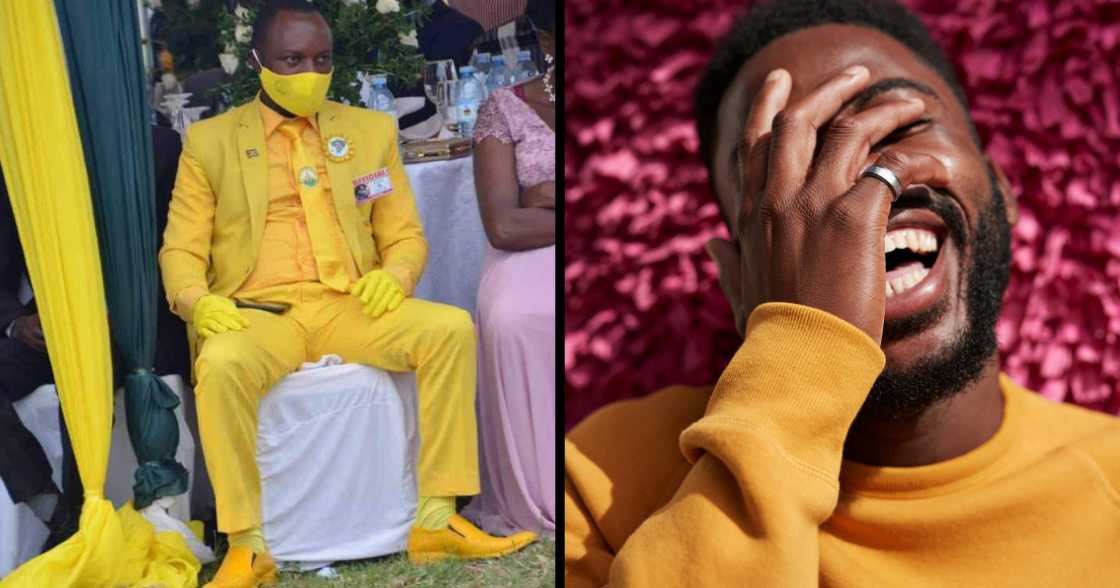 Man in yellow, SA Twitter, Reactions, Hilarious, Wedding