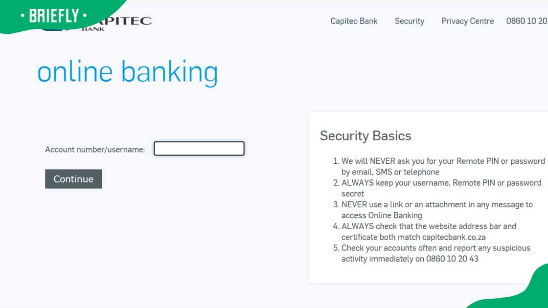 Capitec online banking South Africa