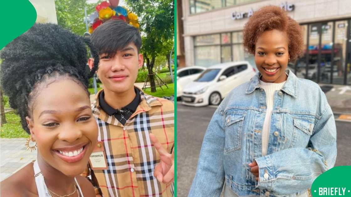 The picture on the right showed a woman wearing a jean jacket