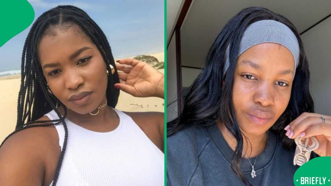 The image on the left showed a woman in a white top