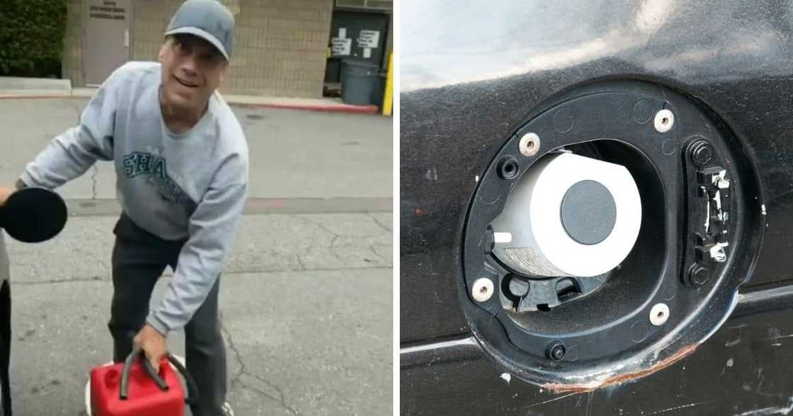 Man caught trying to steal petrol from another car is caught on camera leaves the internet divided Man caught trying to steal petrol from another car is caught on camera leaves the internet divided