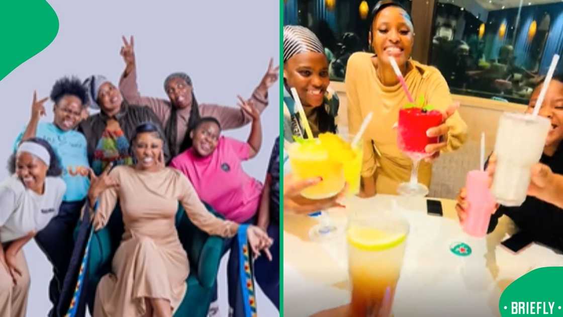 Nokuthula on the right celebrated her graduation with drinks with her friends Nokuthula on the right celebrated her graduation with drinks with her friends