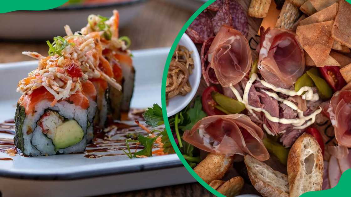 Sushi menu options. Sushi menu options.