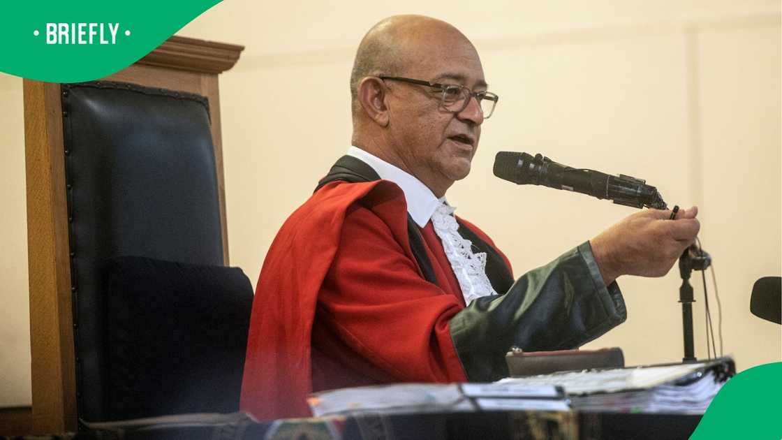 Judge Nathan Erasmus is presiding over the matter in the Saldanha Bay Multipurpose Centre Judge Nathan Erasmus is presiding over the matter in the Saldanha Bay Multipurpose Centre
