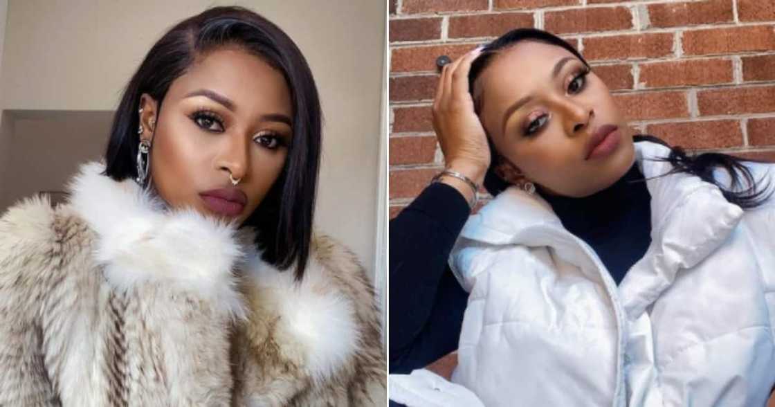 DJ Zinhle, exhausted, taking a break. DJ Zinhle, exhausted, taking a break.