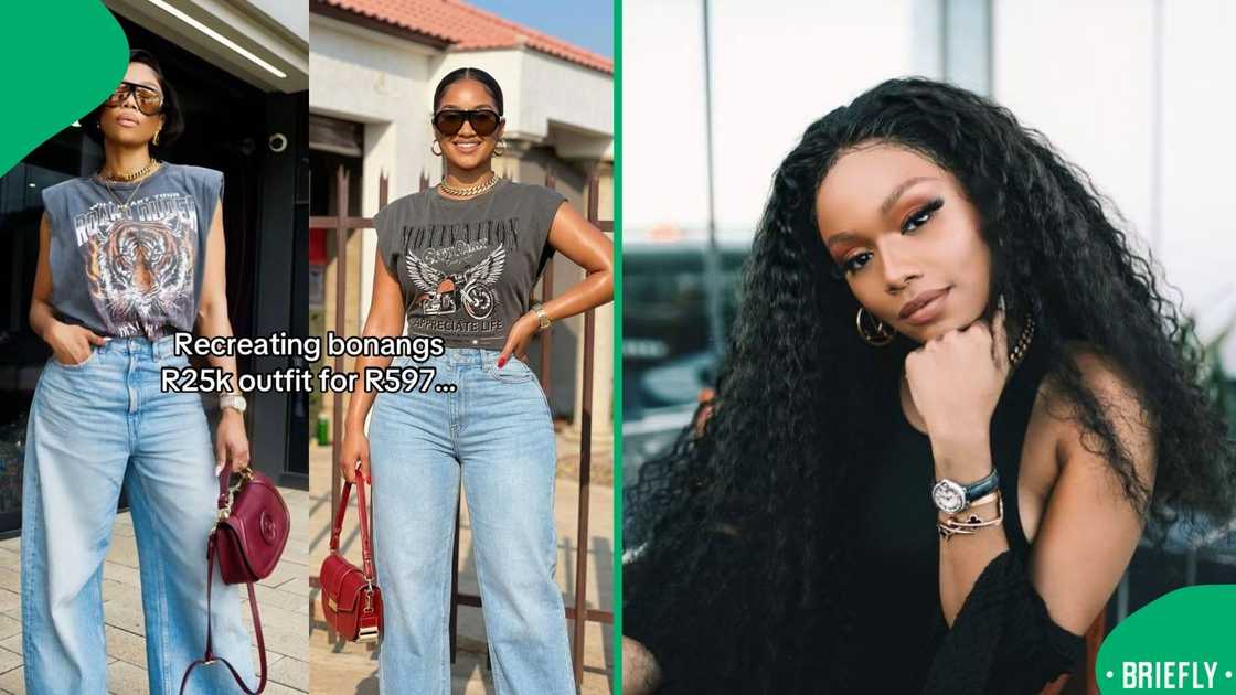 The visual on the right captured the media mogul Bonang