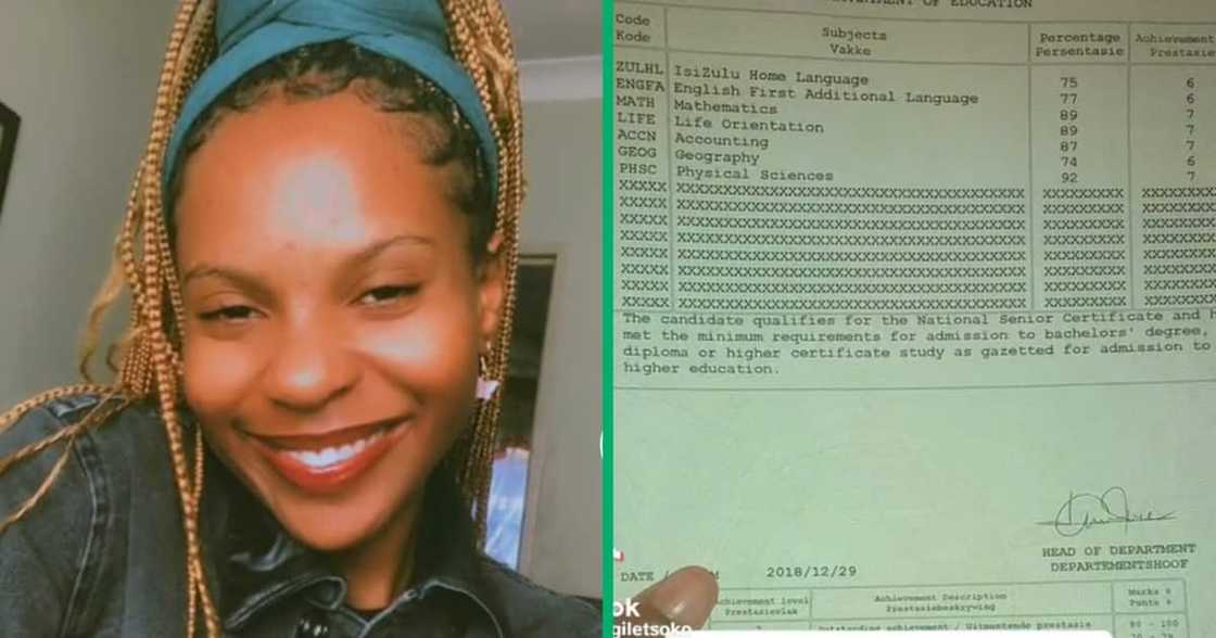 A proud girlfriend showed off her boyfriends matric results