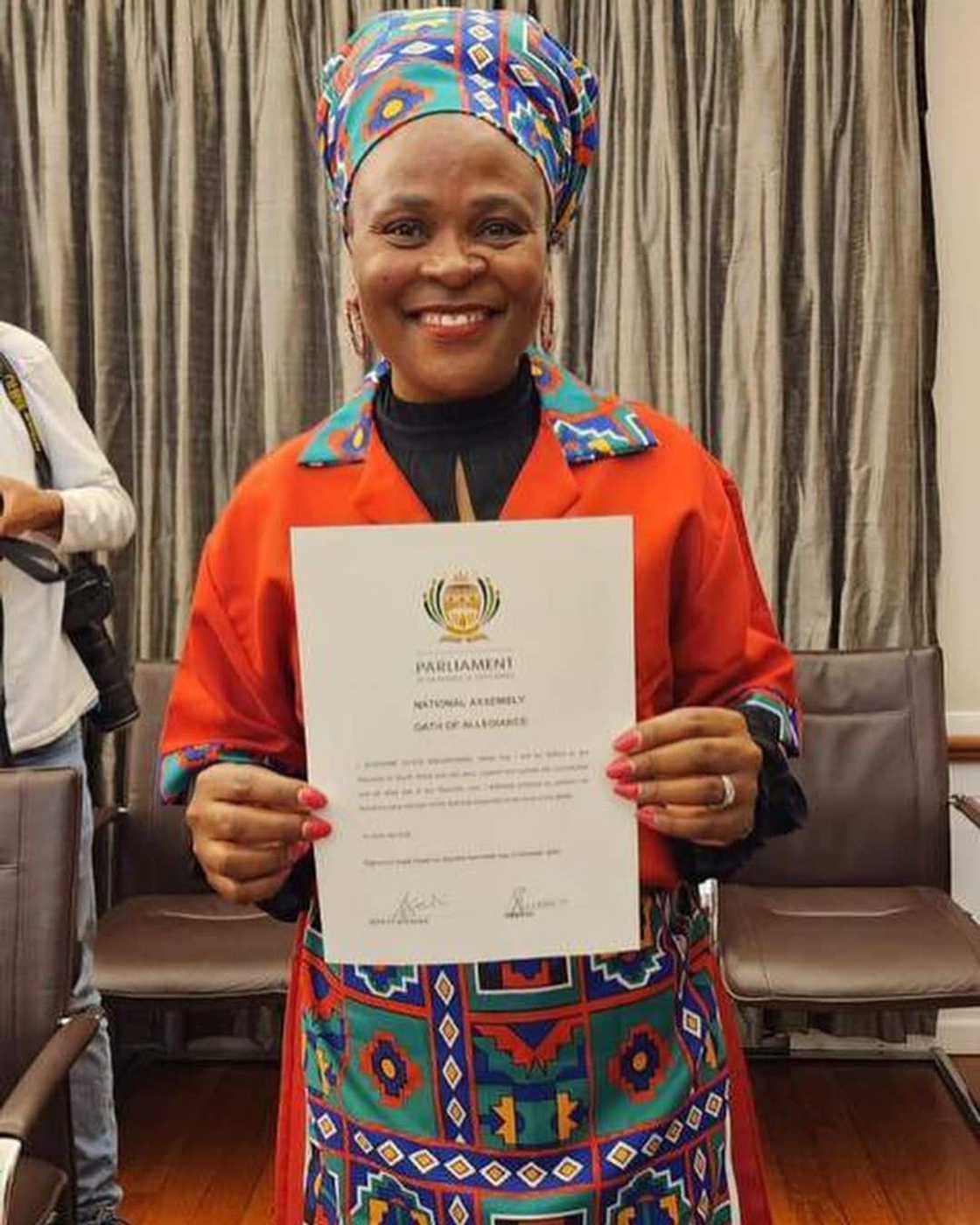 Former Public Protector Busi Mkhwebane is a member of the Economic Freedom Fighters Former Public Protector Busi Mkhwebane is a member of the Economic Freedom Fighters