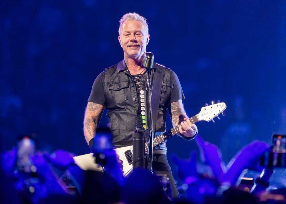 James Hetfield of Metallica performs at Ford Field James Hetfield of Metallica performs at Ford Field