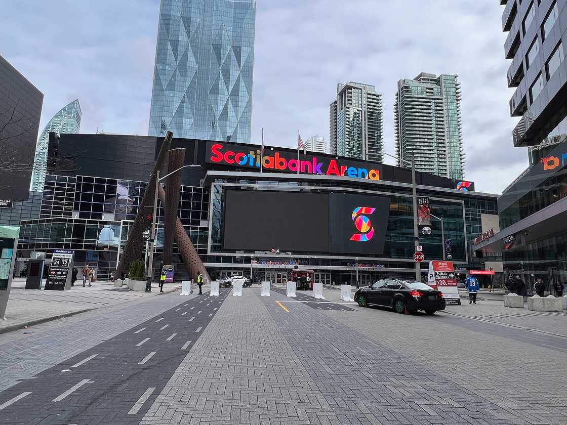 Outside view of the Scotiabank Arena Outside view of the Scotiabank Arena
