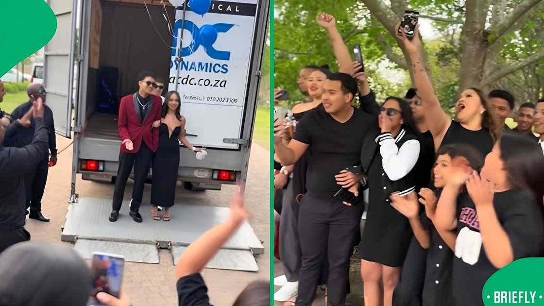 Their playful and unexpected arrival had learners cheering and sparked chats online about fun, creative ways to switch up matric dance traditions Their playful and unexpected arrival had learners cheering and sparked chats online about fun, creative ways to switch up matric dance traditions