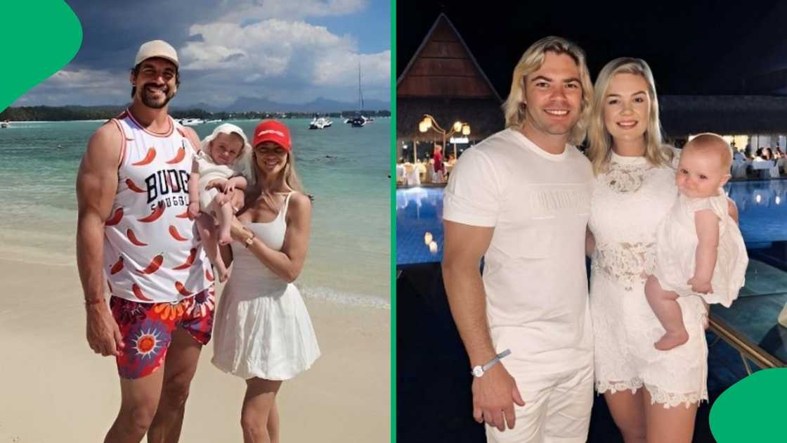 The Etzebeths and the De Klerks on vacation in Mauritius.