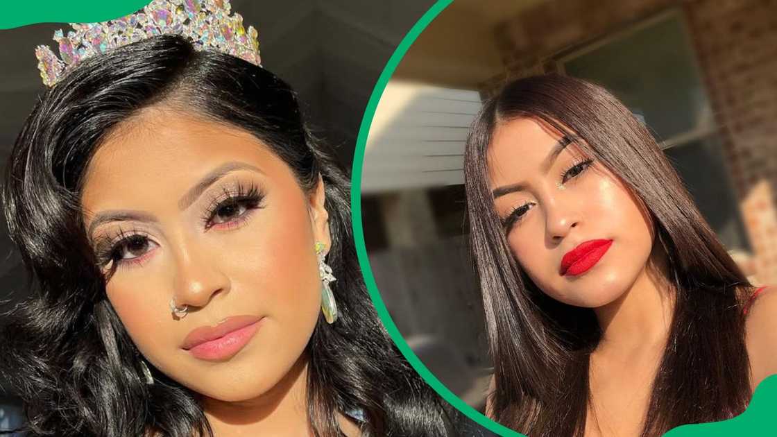 Desiree Montoya showing off her glammed-up face Desiree Montoya showing off her glammed-up face
