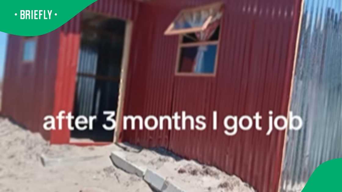 The visual showcased a man's shack after getting a new job The visual showcased a man's shack after getting a new job