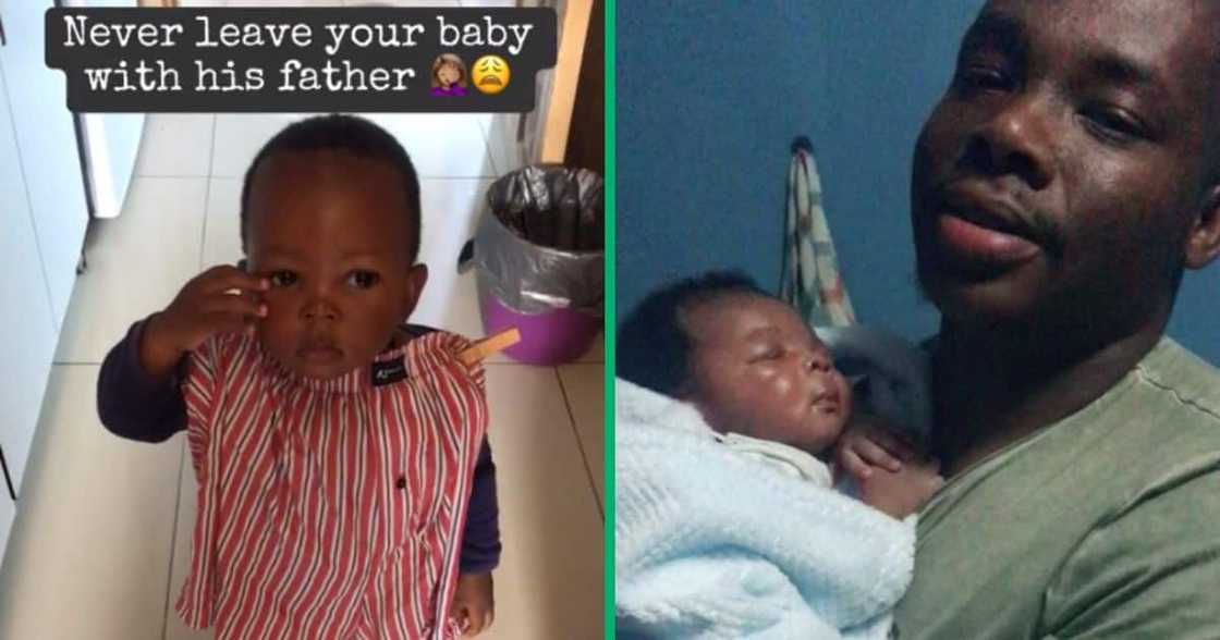 A father decided to have fun with his son and made him wear an adult boxer before modelling it for him. A father decided to have fun with his son and made him wear an adult boxer before modelling it for him.