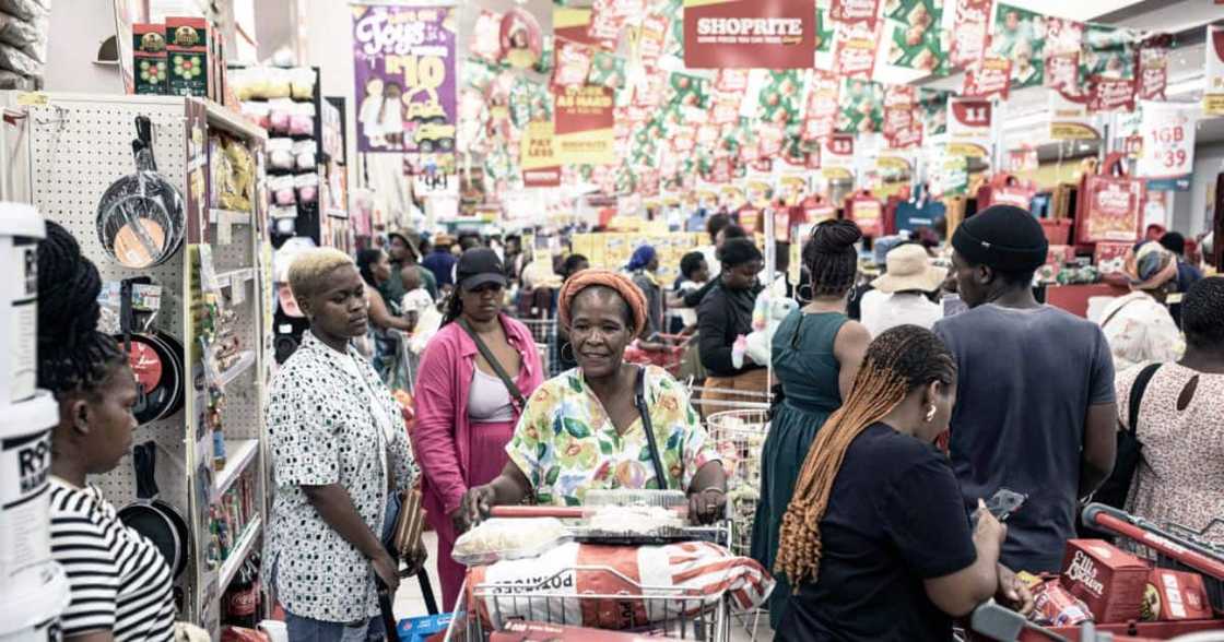 Customers bought groceries from Shoprite