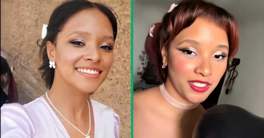 A TikTok video shows a woman unveiling cheap makeup products from Amazon SA.