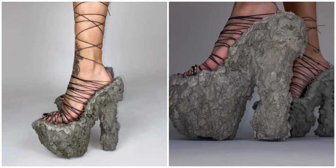 Photos of the concrete shoes. Photos of the concrete shoes.