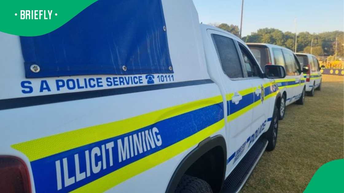 A police van at Stilfontein where rescue operations continued.