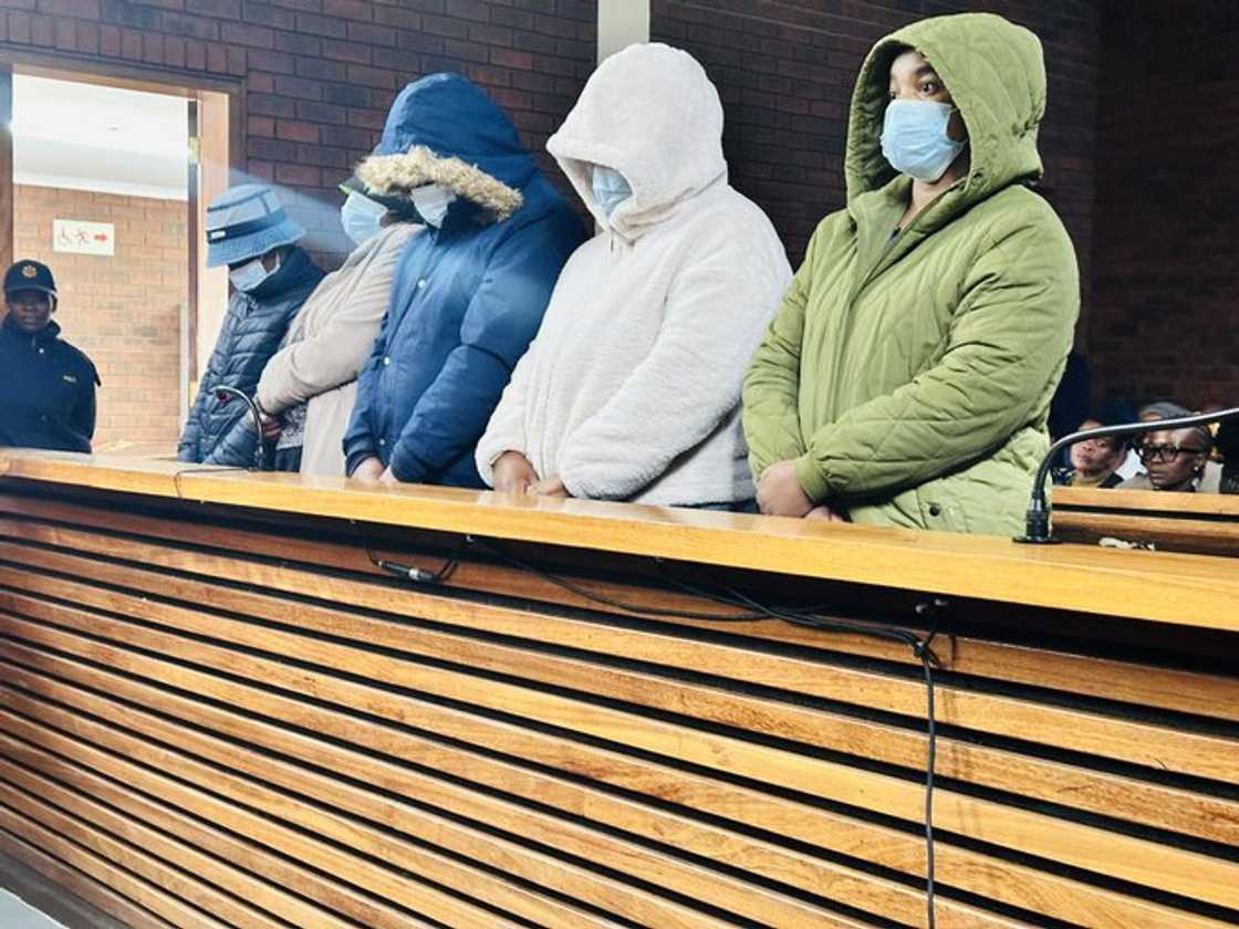 The five SASSA officials appearing in court The five SASSA officials appearing in court