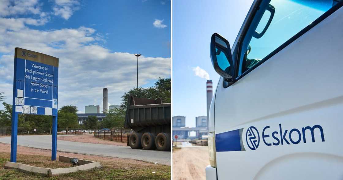 A coal delivery truck departs the Eskom Holdings SOC Ltd. Medupi coal-fired power station in Lephalale, South Africa A coal delivery truck departs the Eskom Holdings SOC Ltd. Medupi coal-fired power station in Lephalale, South Africa