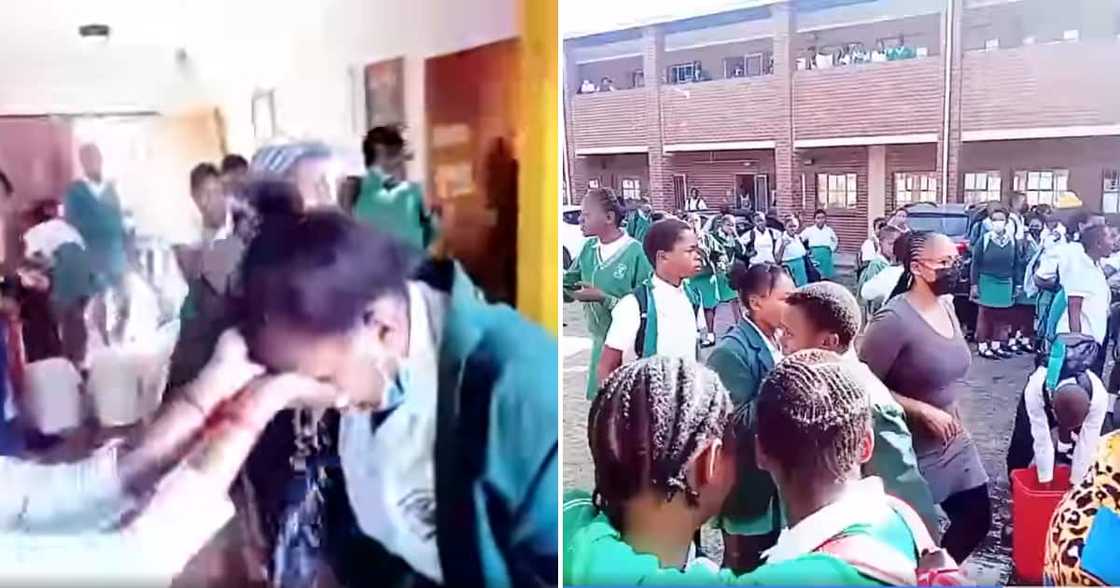 Cops teargas, high school pupils, copper cable thief, parents confused, Dumisani Makhaye High School, Durban Cops teargas, high school pupils, copper cable thief, parents confused, Dumisani Makhaye High School, Durban