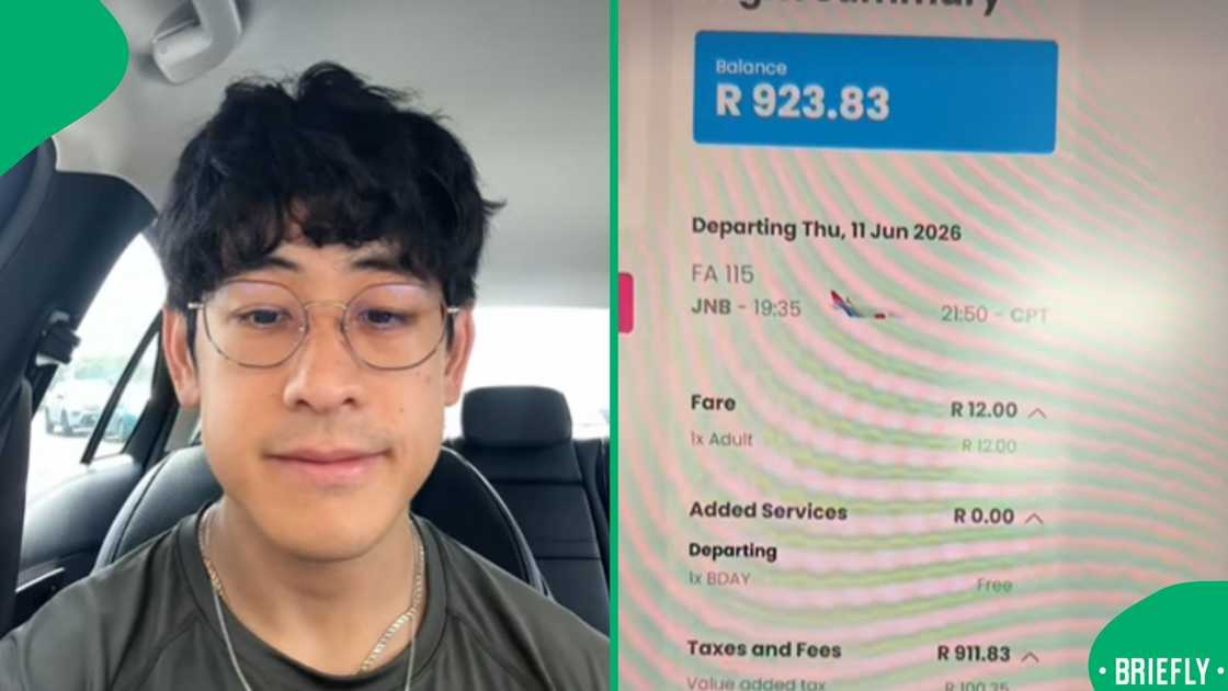 The screenshot on the right showed how much he actually paid for the R12 ticket sale The screenshot on the right showed how much he actually paid for the R12 ticket sale