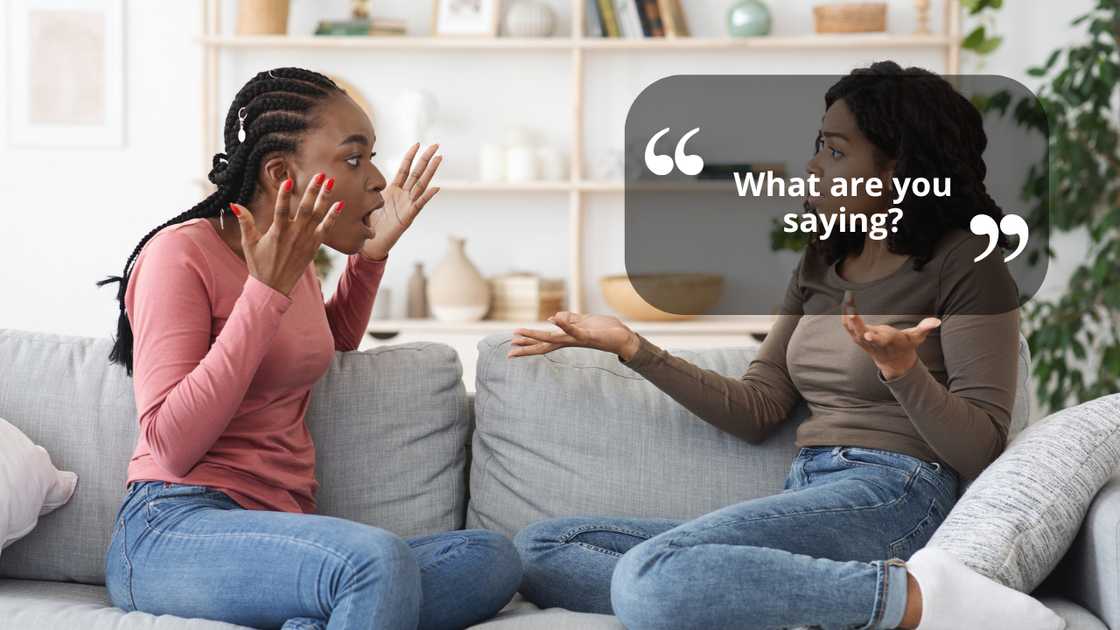 Two women in a heated argument Two women in a heated argument