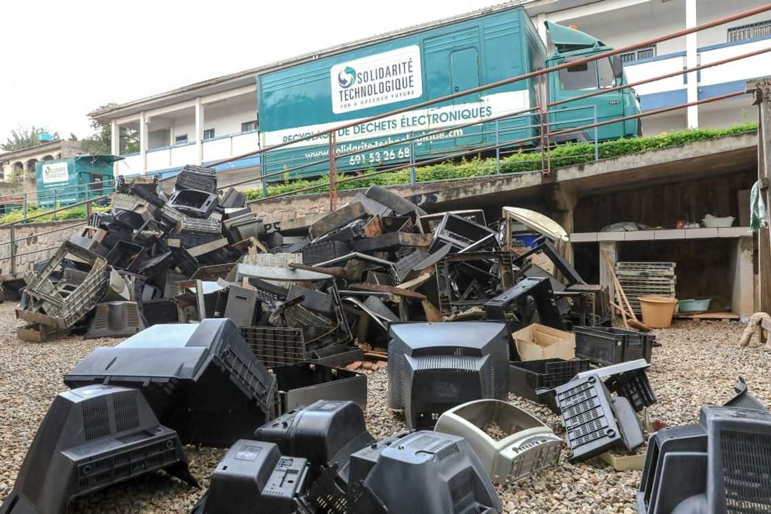 Shells of dismantled TV sets at Solidarite Technologique. Parts are sorted and cleaned, then recycled if possible -- if not, they are responsibly destroyed Shells of dismantled TV sets at Solidarite Technologique. Parts are sorted and cleaned, then recycled if possible -- if not, they are responsibly destroyed