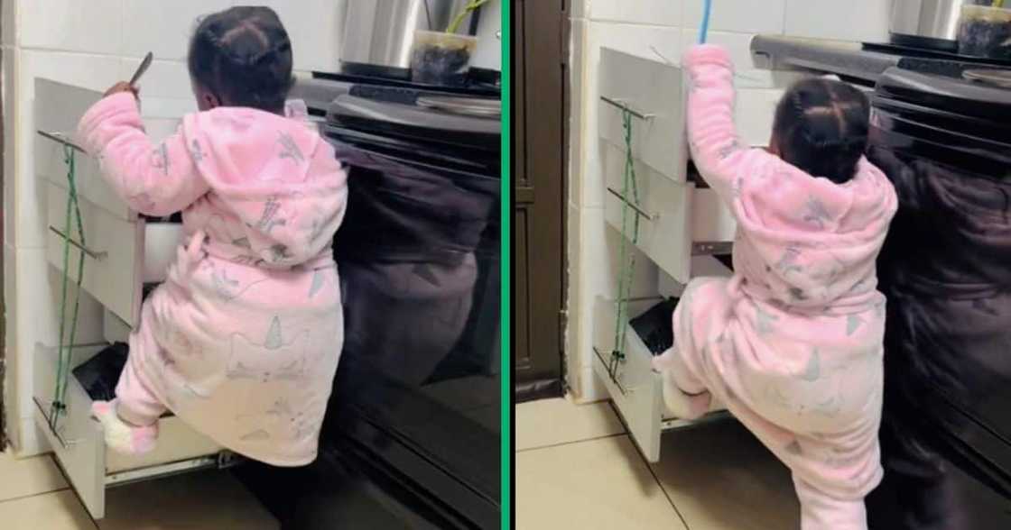 A smart toddler bypassed her parents' childproofing techniques A smart toddler bypassed her parents' childproofing techniques