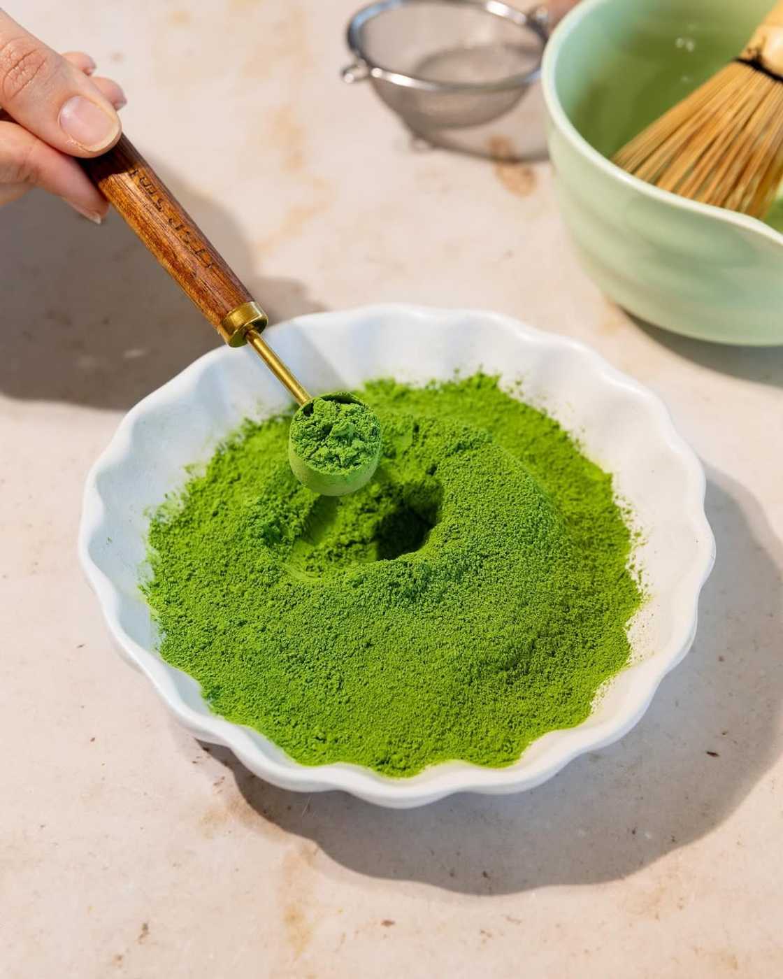 A bowl of matcha. A bowl of matcha.