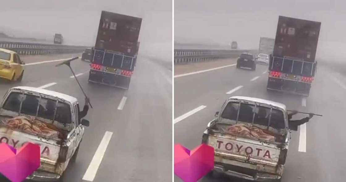 A video of a man manually wiping a Toyota windscreen with window wiper has gone viral on TikTok A video of a man manually wiping a Toyota windscreen with window wiper has gone viral on TikTok