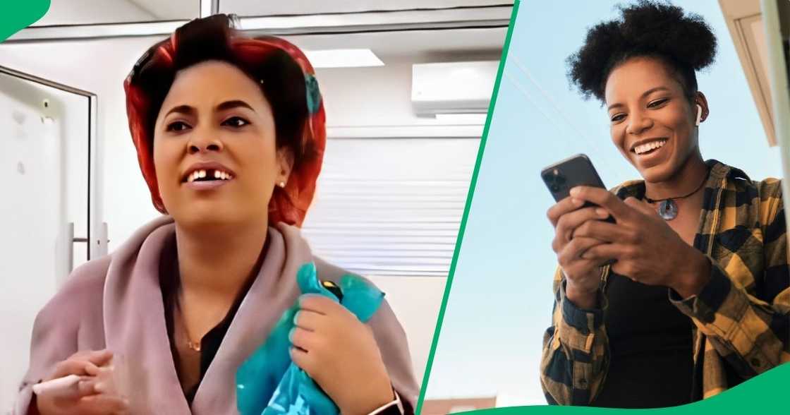 A coloured woman rocked a fun outfit at work, leaving the internet in stitches. A coloured woman rocked a fun outfit at work, leaving the internet in stitches.