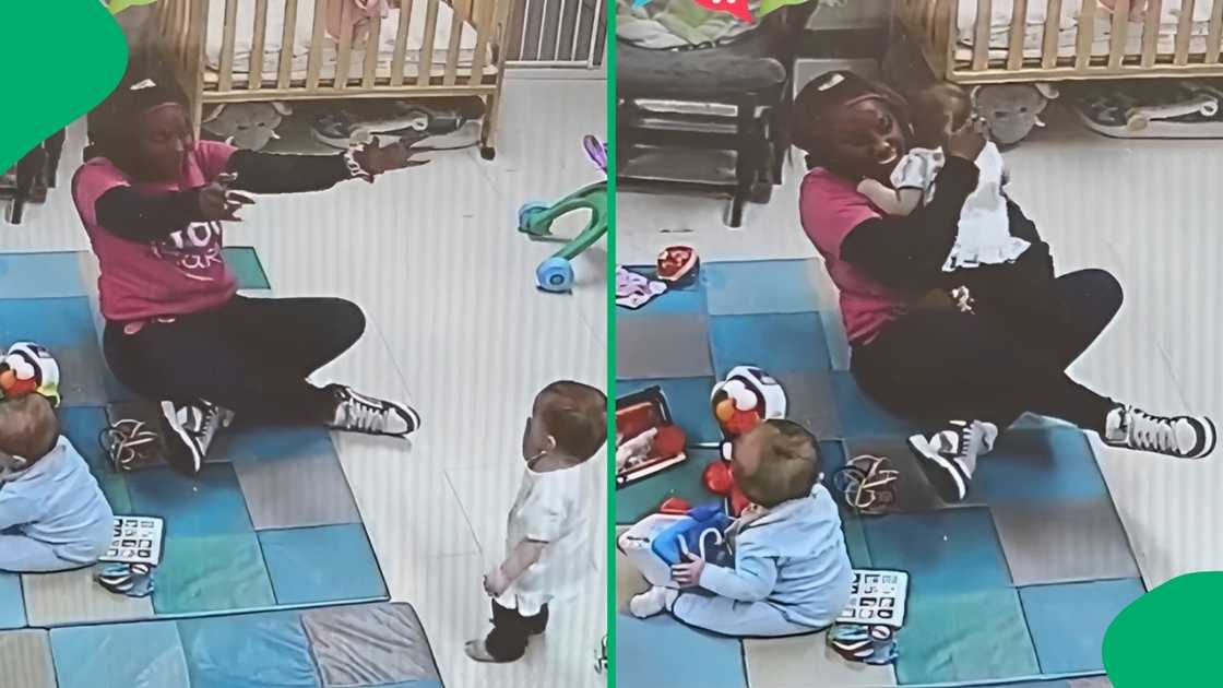 The caregiver's priceless reaction left social media users praising the loving worker