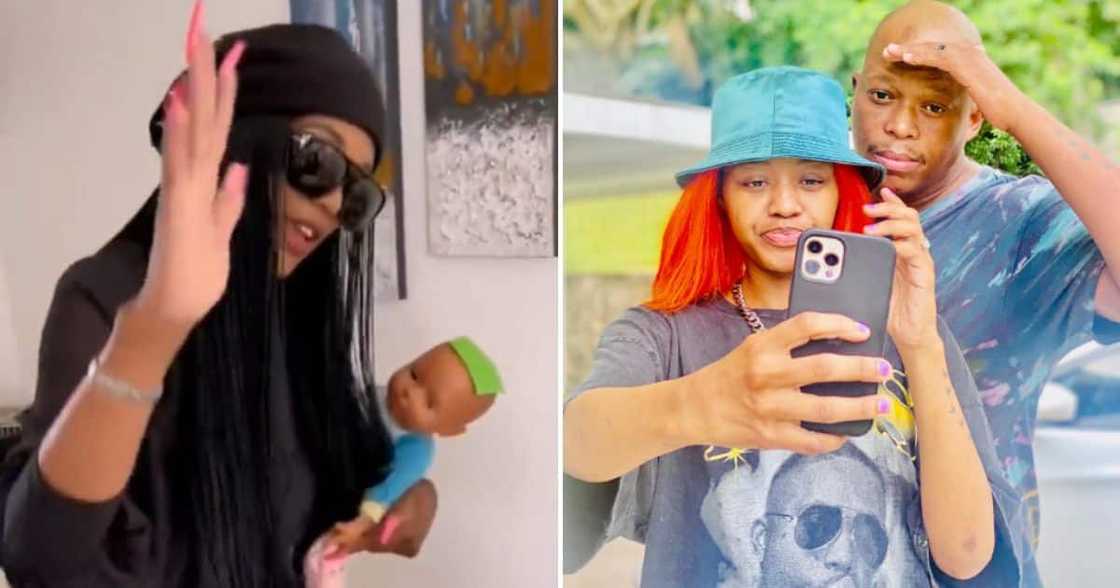 woman imitates Babes Wodumo at Mampintsha's memorial