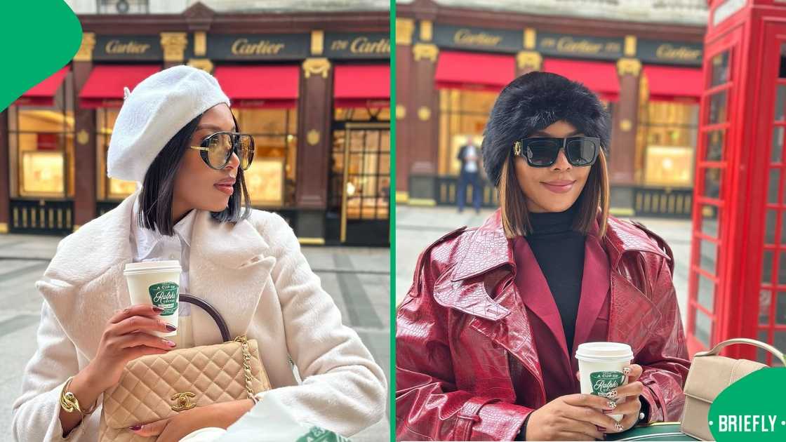Blue and Brown Mbombo served up looks while on London Blue and Brown Mbombo served up looks while on London