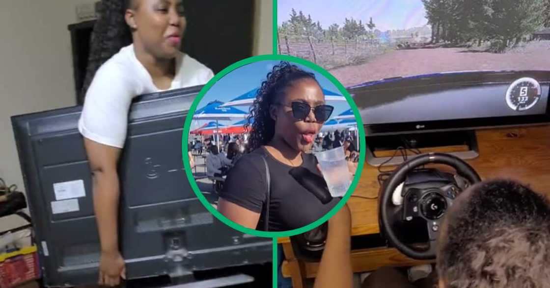 Gamer, TV, console gaming, TikTok video, Mzansi, racing Gamer, TV, console gaming, TikTok video, Mzansi, racing