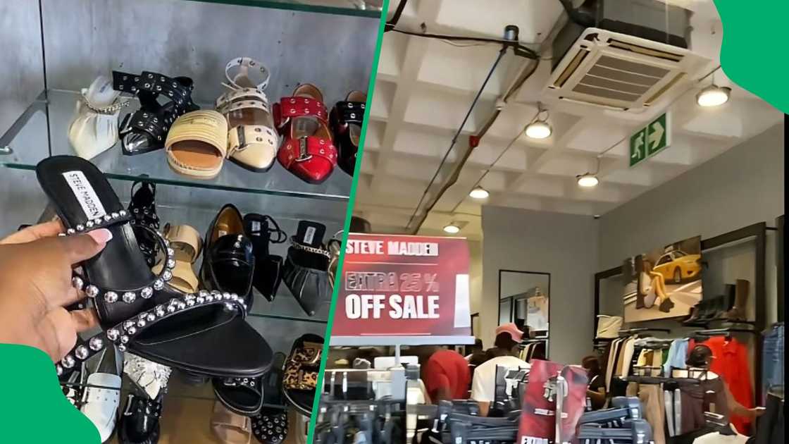 Woman showed people a Steve Madden store with a special Woman showed people a Steve Madden store with a special