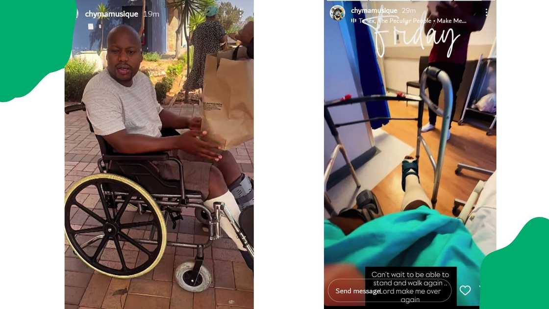 Chymamusique shares a photo released from the hospital in a wheelchair Chymamusique shares a photo released from the hospital in a wheelchair