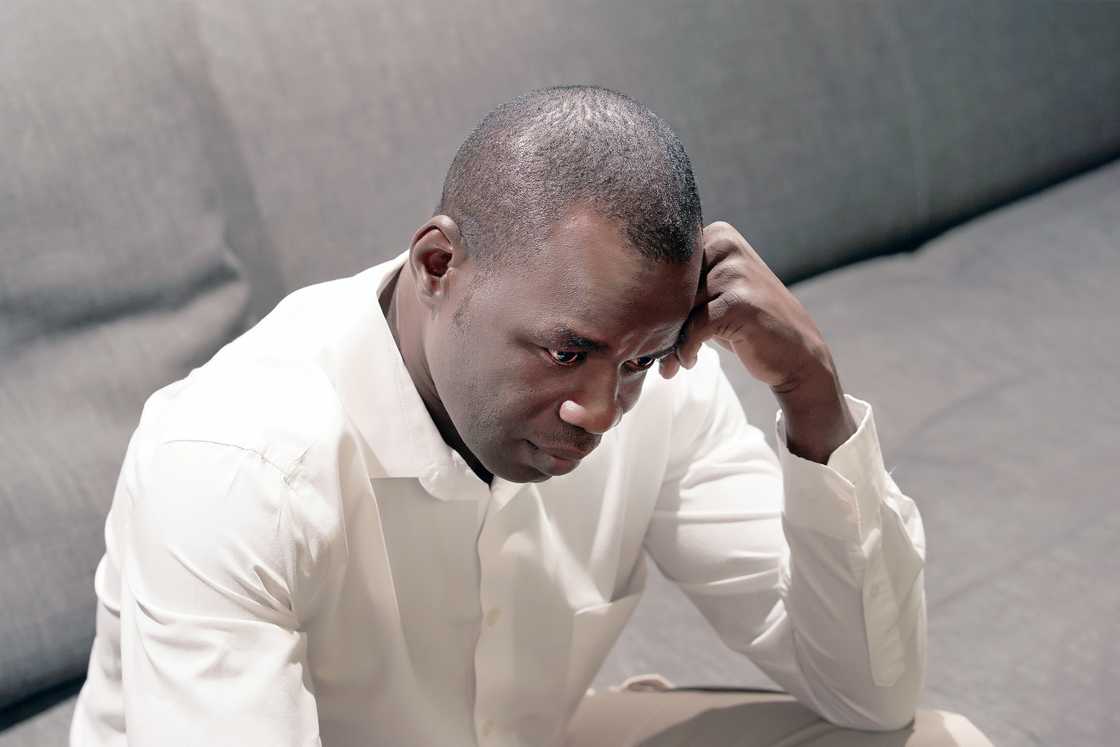 A sickly man at home